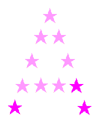 STARS IN SHAPE OF UPPERCASE A
